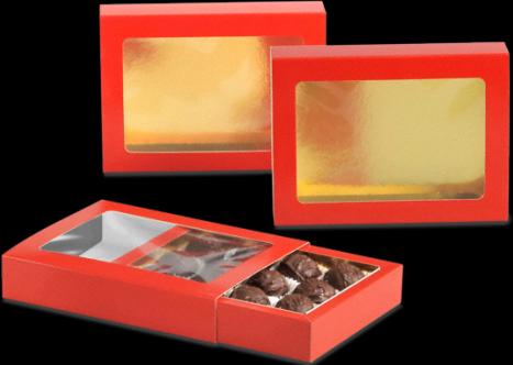 Produktbild miniSchoggi Pralinenschachtel Rot mit Sichtfenster (1 x)