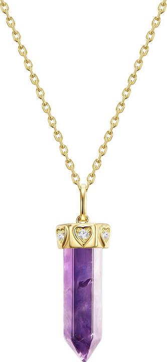 Glanzstücke München Damen Sterling Silber Amethyst gelbgold 45,0 cm Basiskette + 5,0 cm Verlängerung - 26941 (Sterling Silber, 45 - 50 cm)