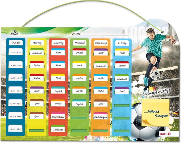Produktbild Magni ROTH Klipp&Klar Stundenplan Steck Fix - Fussballer, A3 - ideal für Fussball-Fans in der Grundschule (A3)
