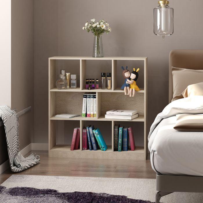 Actual product image Swisshandel24 Bookcase Shelf Standing shelf, 8 shelves, 97.5x30x100cm, oak look (97.5 x 30 x 100 cm)