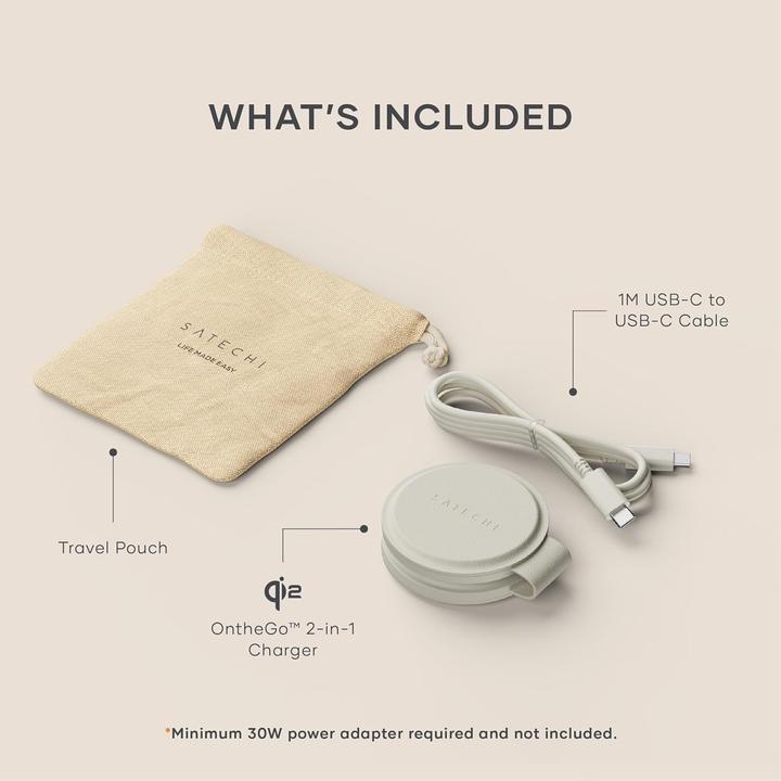 Actual product image Satechi OntheGo 2-in-1 Wireless Charger mit Qi2 (15 W)