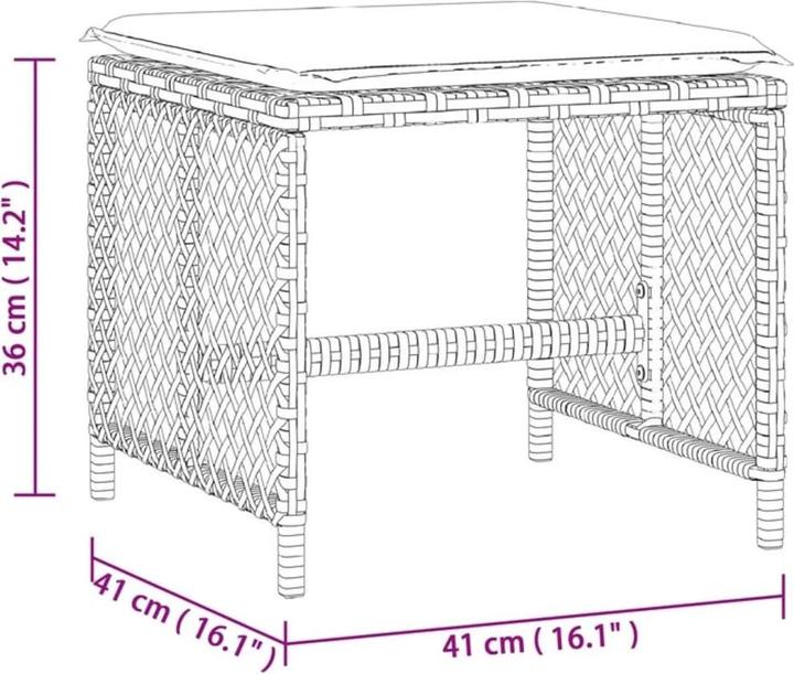 Produktbild VidaXL Gartenhocker Kissen Hocker Gartenstuhl Sitzhocker 4 Stk. Beigemischung