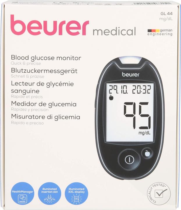 Actual product image Beurer GL44 Blood glucose meter mg/dl, 1 pc (Glucose monitors)