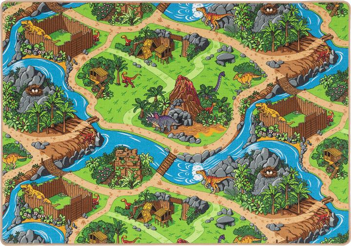 Produktbild Pergamon Kinder Spiel Strassen Teppich Dino Welt (200 x 250 cm)