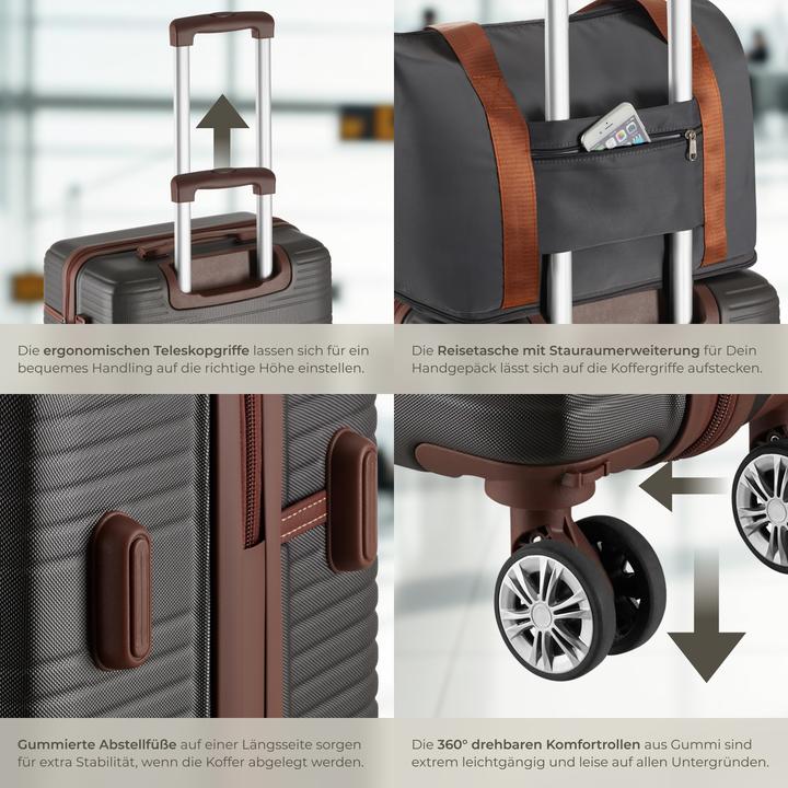 Immagine prodotto tectake Set di valigie da viaggio Madison, 13 pezzi, lucchetto TSA (92 l, M (50 - 90l))