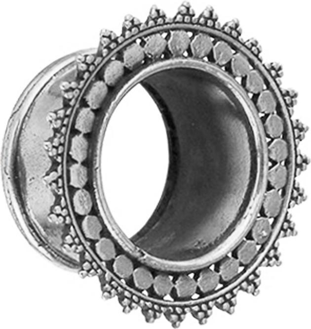Star Piercing Flesh Tunnel silber Blume Kreis mit punkten (Messing)