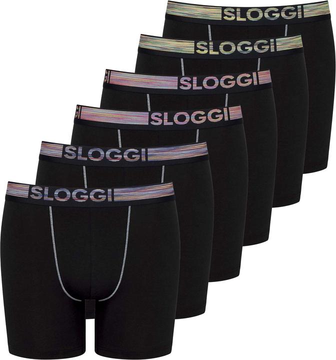 Sloggi Boxershort Casual Figurbetont GO ABC NATURAL H Short 6P (S, 6er Pack)