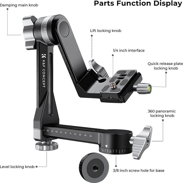 Image du produit K&F Concept Tête de guidon Heavy Duty #KF-31.052 (Nouveauté) (Tête panoramique)