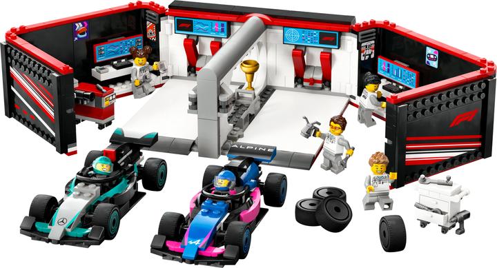 Produktbild LEGO F1 Garage mit Mercedes-AMG & Alpine Rennautos (60444, LEGO City)