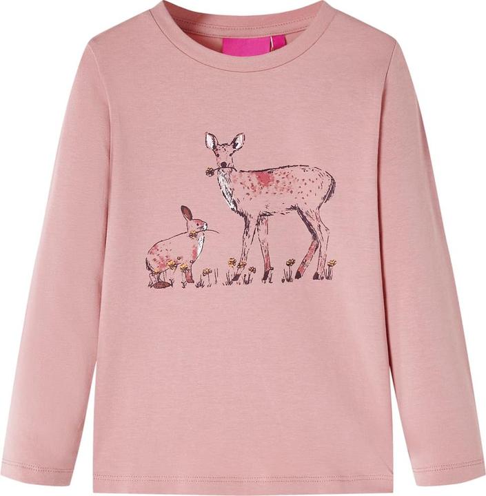 VidaXL Kinder-Langarmshirt Rosa 104,Material: 95 % Baumwolle. 5 (104)