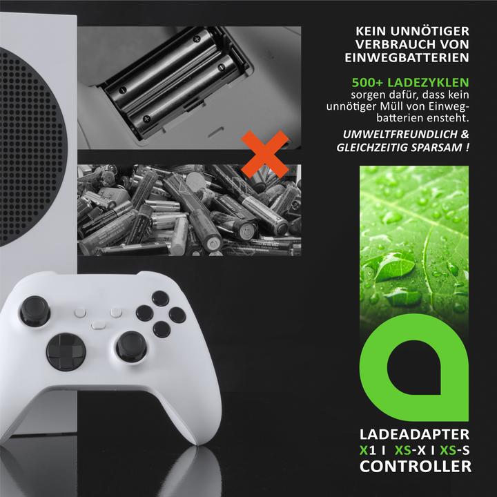 Produktbild Aplic Ladegerät für Xbox One Controller und Series Gamepad, Akku Ladestation, 2 x Akkus 600 mAh (Xbox One S, Xbox Series S)
