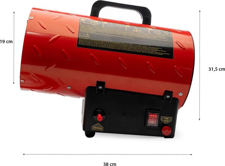 Actual product image Grafner 10kW gas heater fan gas heater for gas bottle gas pressure regulator construction heater 700mbar (15000 W)