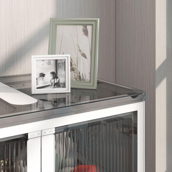 Image du produit Swisshandel24 Boîte de rangement 69L empilable avec roulettes, pliable, accès sur 5 côtés, Blanc (69 l)