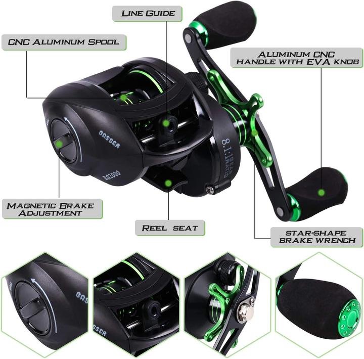 Image du produit Sougayilang Speed Bass Angelrute mit Rolle (Canne à lancer, 210 cm)