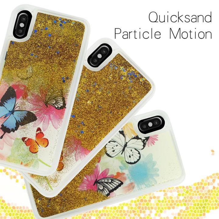 Actual product image Zizo Liquid Glitter Star Case - iPhone X case (butterflies) (Apple iPhone X)