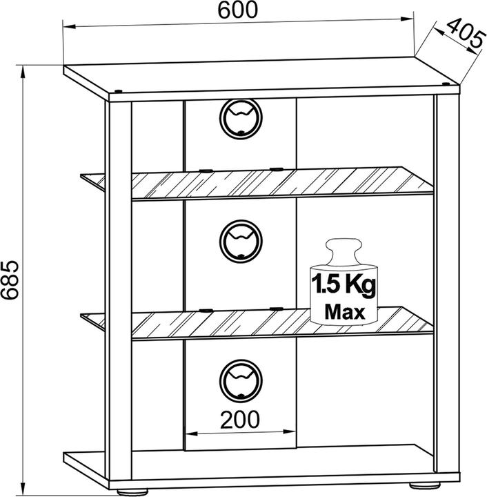 Produktbild VCM Hifi Möbel (60 x 41 x 70 cm)