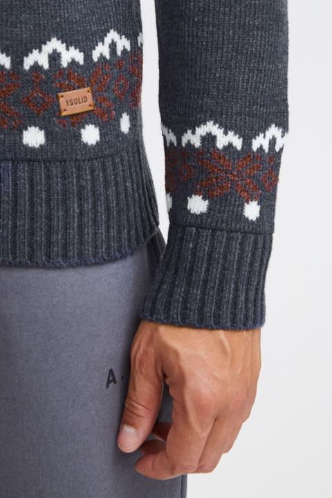 Image du produit Solid Norwig Pull En Grosse Maille Pull-Over Tricot Pour Homme Avec Encolure Rond (M)