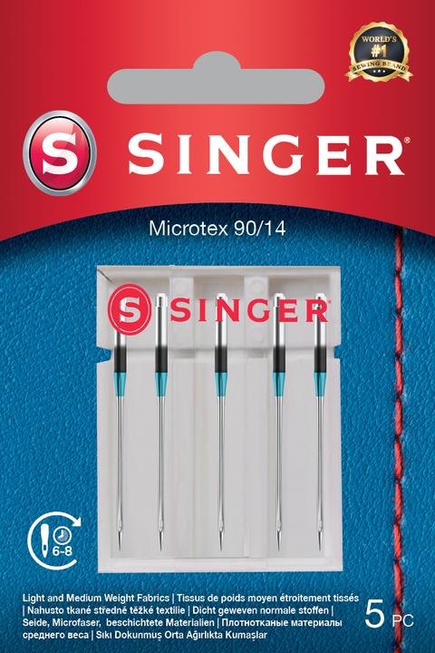 Singer MICROTEX sewing machine needle, 90/14, pack of 5