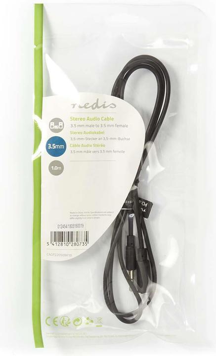 Produktbild Nedis Audiokabel Stereo, Stereo, Klinkenstecker 3.5 mm (1 m)