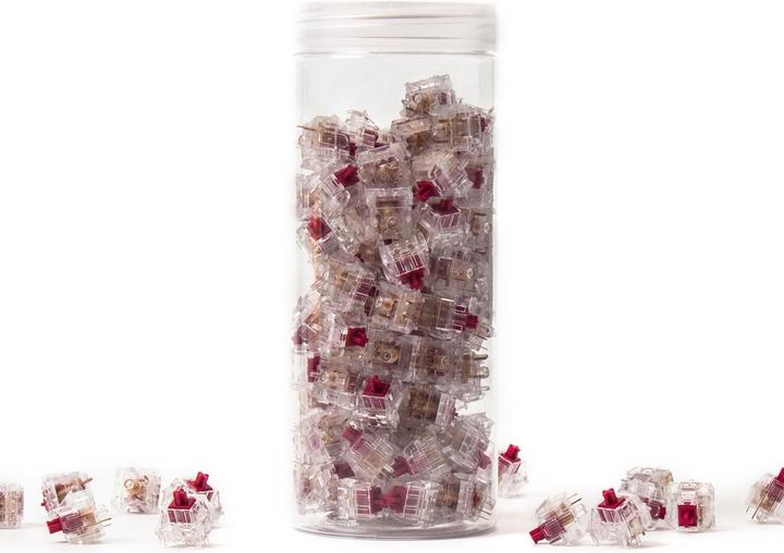 Actual product image Keychron Kailh Crystal Burgundy Pro Switch (110 pieces)