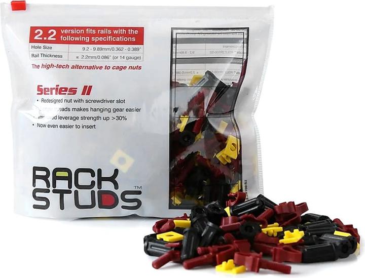 Minkels Rackstuds, red, bag 100 pieces. Unit: Bag 100 pcs
