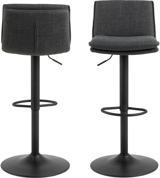 Actual product image AC Design Barhocker Flynn, 2 Stück, 44 x 107 cm, Dunkelgrau