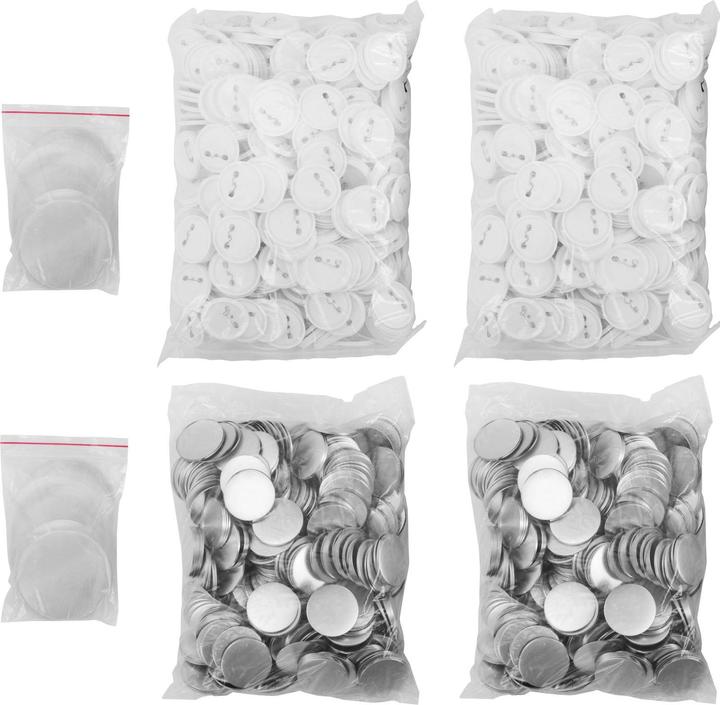 Produktbild Uniprodo Buttonrohlinge 1.000 St. Ansteckbuttons Ø 58mm Buttons Rohlinge Metall Folie PET