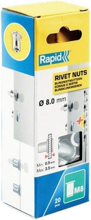Actual product image Rapid M8 blind rivet nuts (M8)
