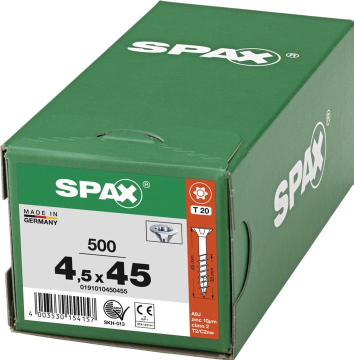 Produktbild Spax Spanplattenschrauben SK T20 4,5x45 mm (500 Schrauben pro Stück)
