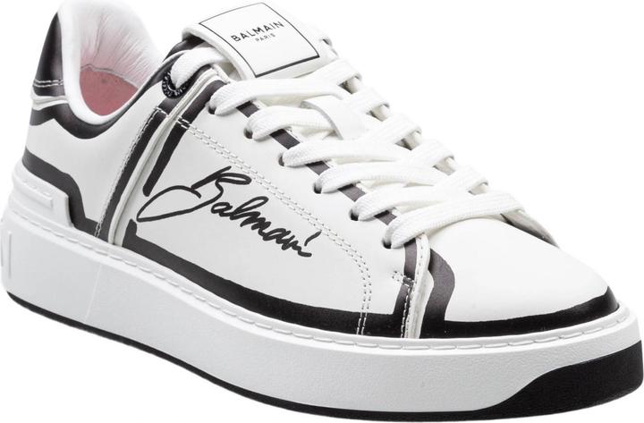 Produktbild Balmain b-court calf leather sneakers color black and white (42)
