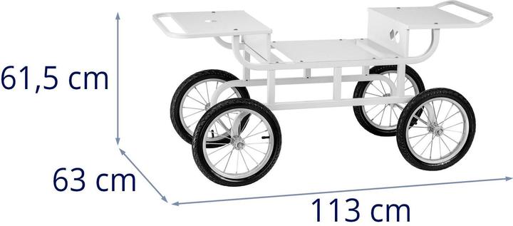 Image du produit Royal Catering Chariot pour machine barbe à papa - 4 roues - Blanc