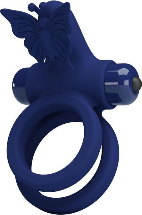 Image du produit Pretty Love Jamele Double Anneau Avec Vibration & Stimulateur De Papillon Bleu