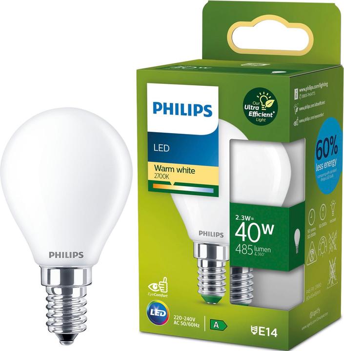 Productafbeelding Philips Ultra Efficiënt (E14, 2.30 W, 485 lm, 1 x, A)