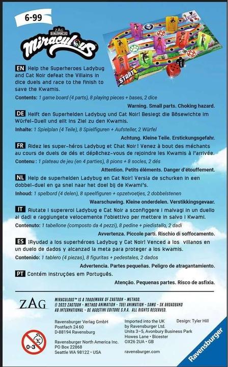 Produktbild Ravensburger Miraculous Würfel-Duell (Portugiesisch, Englisch, Deutsch, Italienisch, Multilingual)