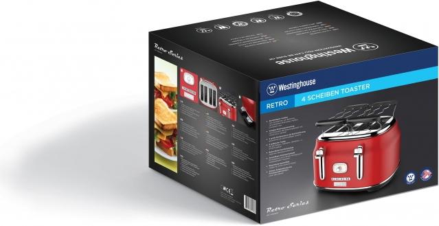 Actual product image Westinghouse Four Slot Toaster Retro Series