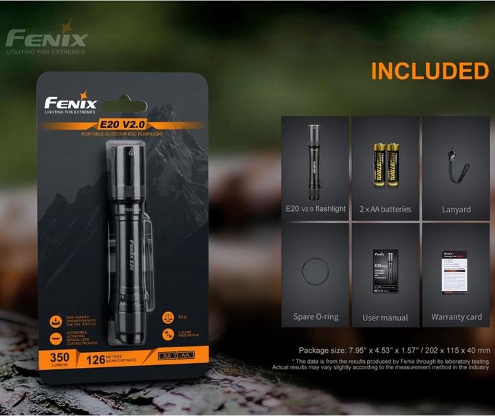 Immagine prodotto Fenix Torcia LED E20 V2.0 (12.70 cm, 350 lm)