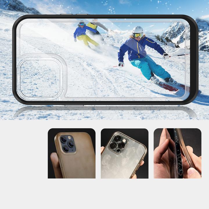 Produktbild Hurtel Klare 3in1 Hülle für iPhone 13 Pro Rahmen Gel Cover schwarz (Apple iPhone 13 Pro)