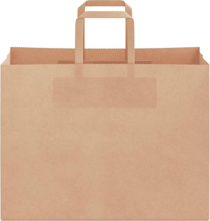 Produktbild VidaXL Kraftpapiertüten 50 Stk. mit Henkel Braun 32x17x25 cm Papiertüte (Geschenktüte, 50 x)