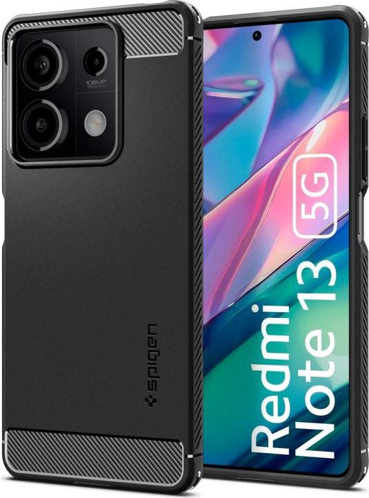 Immagine prodotto Spigen Custodia Rugged Armor per Xiaomi Redmi Note 13 5G - nero opaco (Xiaomi Redmi Note 13 5G)