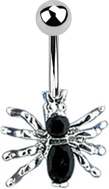 Star Piercing Banane silber Spinne schwarz (Chirurgenstahl 316L, ohne Messing)