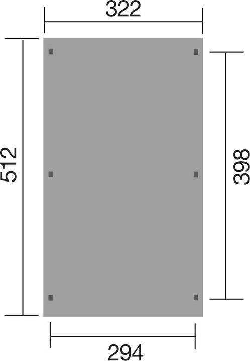 Produktbild Weka Holzbau Flachdach Einzelcarport 617 Gr.1 mit Trapezblech-Dach