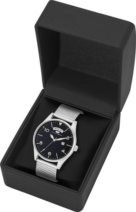 Actual product image Mens quartz watch vintage stainless steel silver - 16436 (Chronograph, 43 mm)