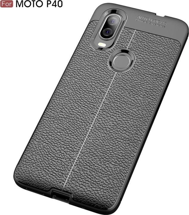 Actual product image Screenguard Motorola One Vision Case Leather Design TPU Cover (Motorola One Vision)