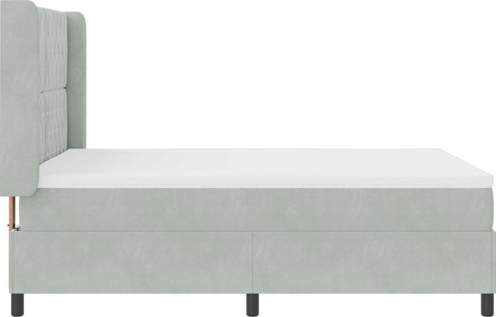 Produktbild VidaXL Boxspringbett Mit Matratze & Led Samt Hellgrau (140 x 190 cm)