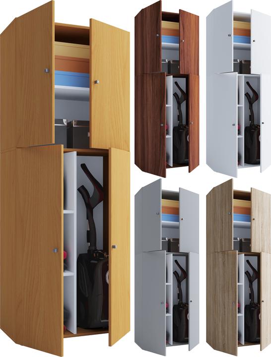 Actual product image VCM Wooden Broom Cleaning Cupboard Lona with Hinged Doors (70 x 37 cm)