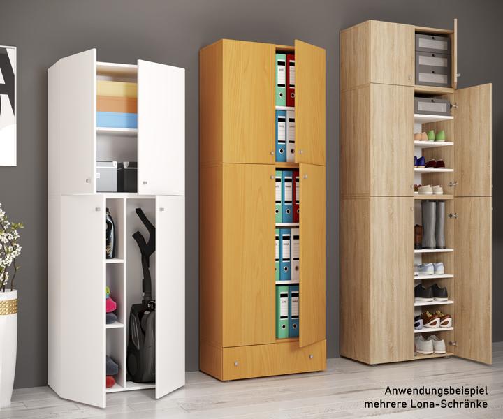 Actual product image VCM Holz Besen Putzschrank Lona mit Drehtüren Aufsatz (70 x 39 cm)