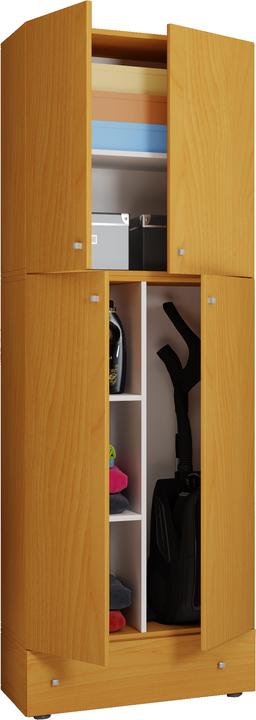 Produktbild VCM Holz Besen Putzschrank Lona mit Drehtüren Schublade (70 x 39 cm)