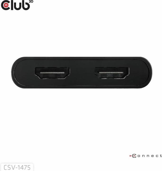 Productafbeelding Club 3D Club3D Adapter USB-C (USB A Adapter) > 2x HDMI 4K@60Hz St/Bu detailhandel (USB Type-C, 9 cm)