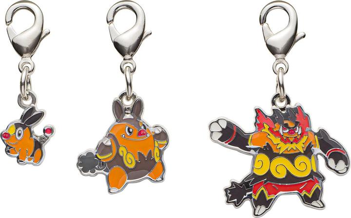 Pokémon Pokemon Center - Tepig, Pignite, Emboar Schlüsselanhänger - 3 Stück