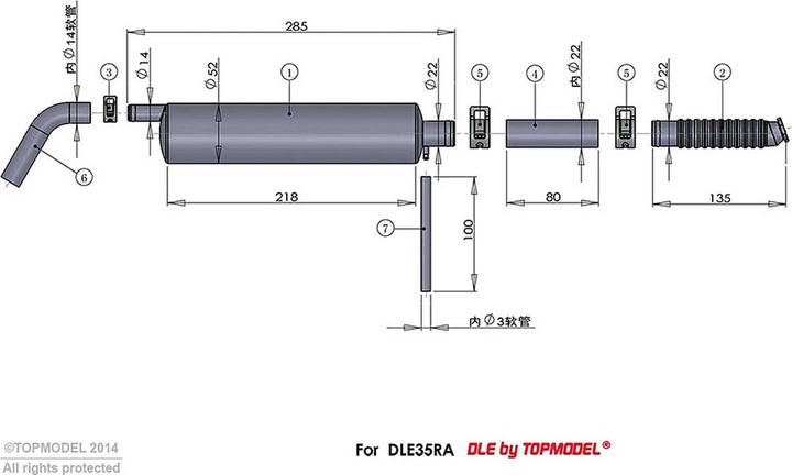 Actual product image DLE Engine silencer set dle 35ra